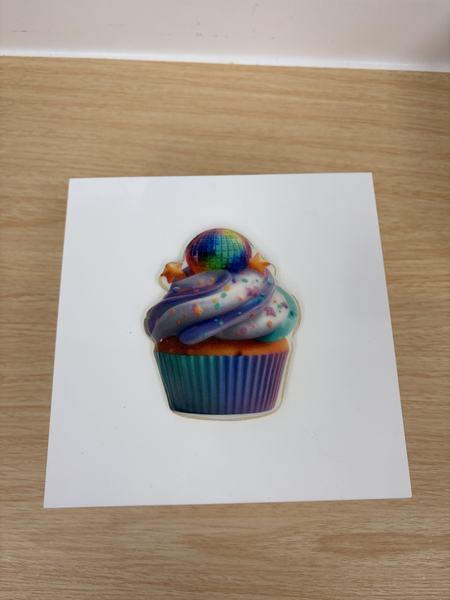 Cupcake and candle cookies printed on the Blue