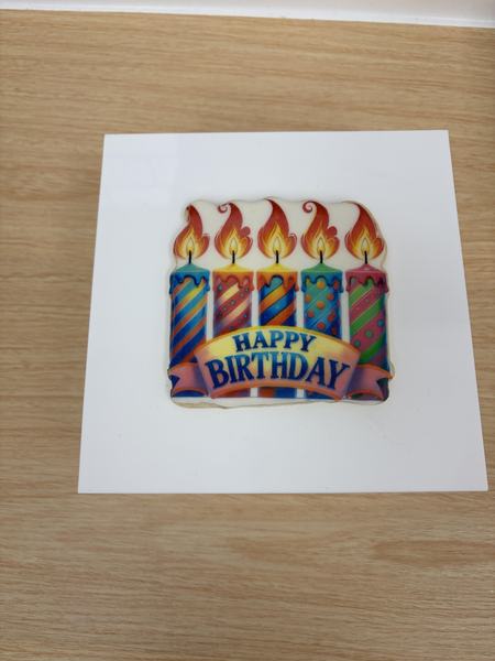 Cupcake and candle cookies printed on the Blue