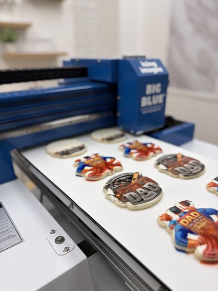 Father's Day cookies printed on the Blue