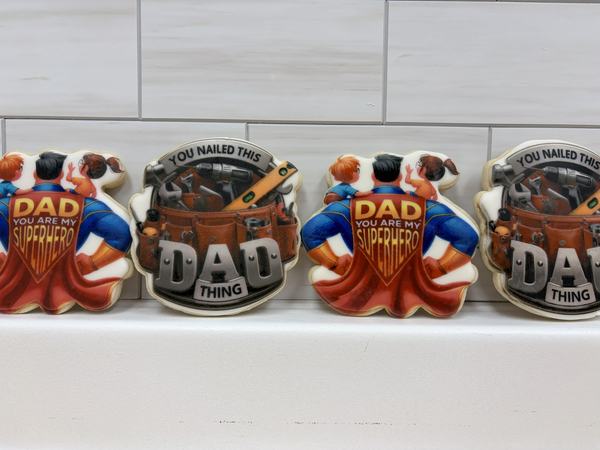 Father's Day cookies printed on the Blue