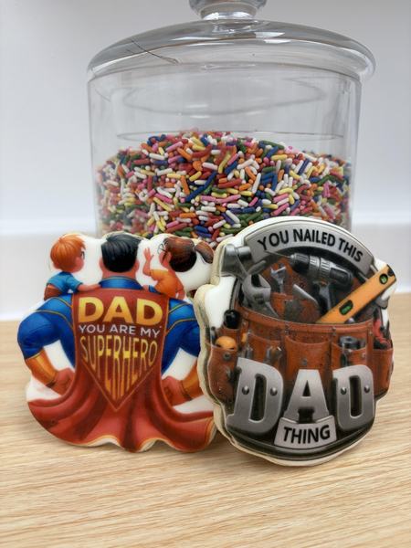 Father's Day cookies printed on the Blue