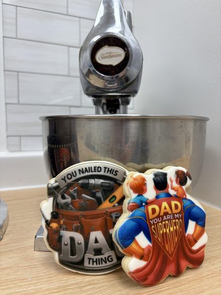 Father's Day cookies printed on the Blue
