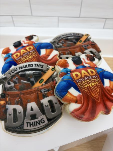 Father's Day cookies printed on the Blue