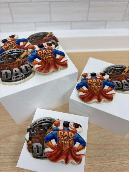 Father's Day cookies printed on the Blue