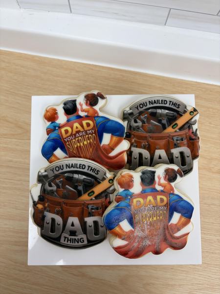 Father's Day cookies printed on the Blue