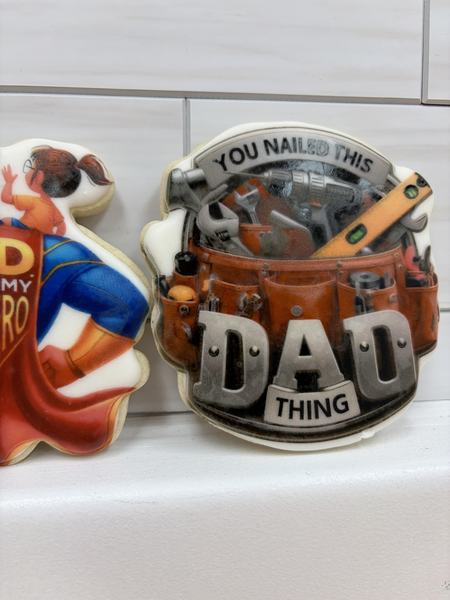 Father's Day cookies printed on the Blue