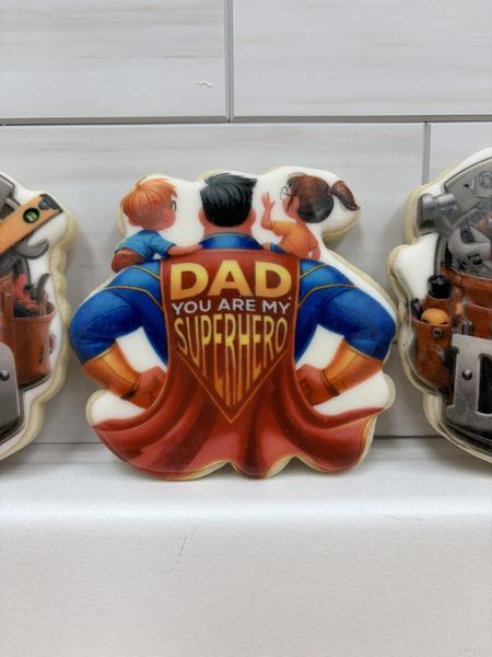 Father's Day cookies printed on the Blue