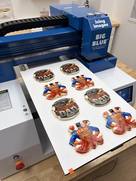 Father's Day cookies printed on the Blue