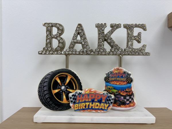 Hot wheel cookies printed on the Blue