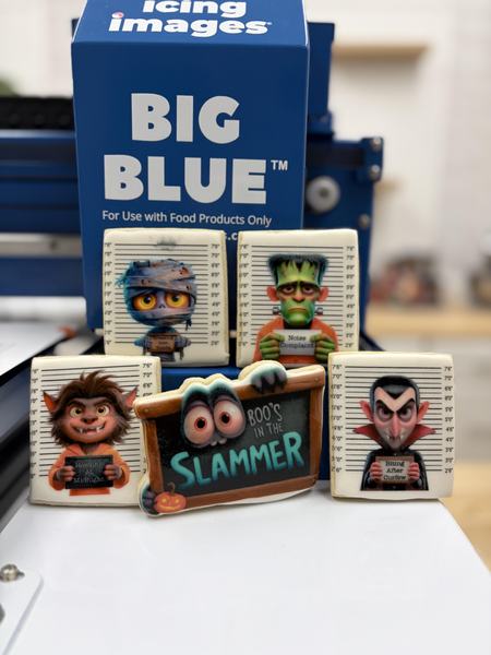 Monster cookies printed on the Blue
