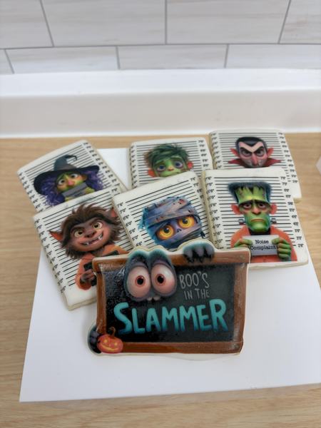 Monster cookies printed on the Blue