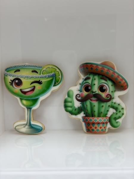 Taco cookie white background printed on the Blue