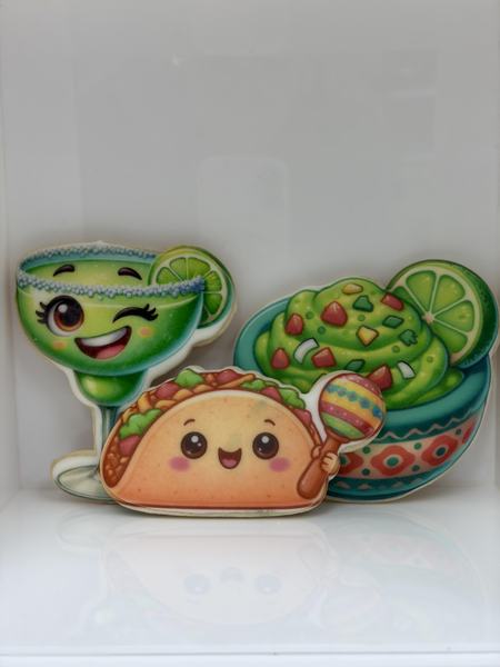 Taco cookie white background printed on the Blue