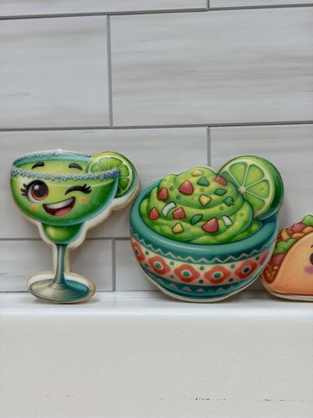 Taco cookies on ledge printed on the Blue