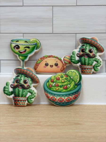 Taco cookies on ledge printed on the Blue