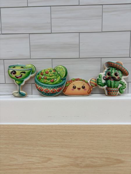 Taco cookies on ledge printed on the Blue