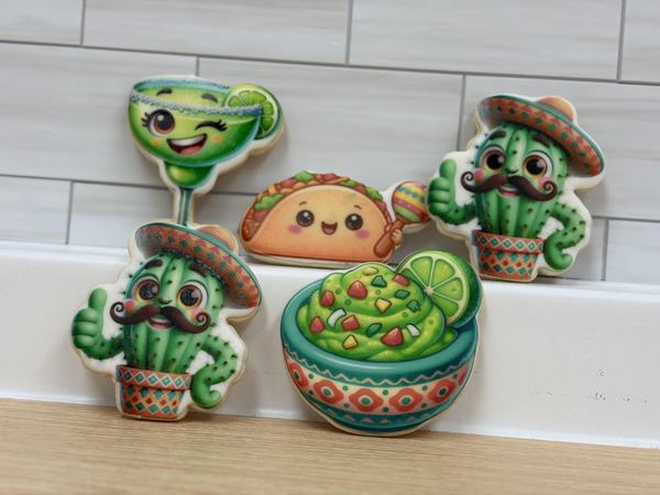 Taco cookies printed on the Blue