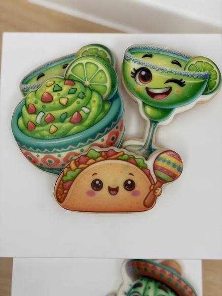 Taco set printed on the Blue